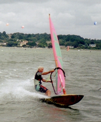Tom Jolly windsurfing